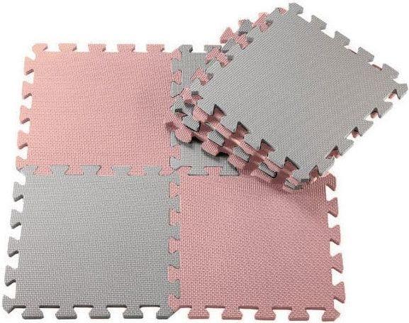 Babyrest  Puzzle Floor Mat 24 Pack - Pink/Light Grey