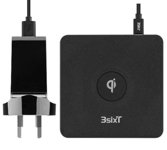 3sixT Elfin Plus 10W Wireless Charger with AC - Black