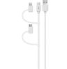 3sixT Multi-tip Cable - USB-C Lightning Micro (1M) - White
