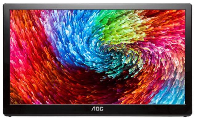 AOC E1659FWU 15.6" Portable LED Monitor in Black