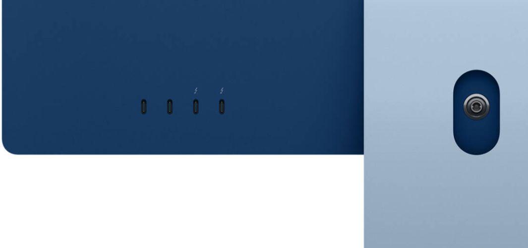 Apple iMac 2021 M1 (Four ports) 24" - Apple M1 chip: 8-core CPU/8-Core GPU - 512GB - Blue - 8GB RAM - 24 Inch