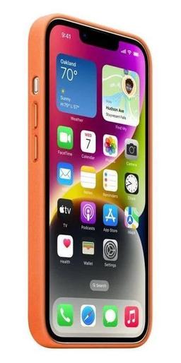 Apple Leather Case with MagSafe for iPhone 14 Plus - Orange