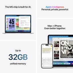 MacBook Air (2026) 15.3-inch - Midnight - Apple M5 chip: 10‑core CPU/10-core GPU - 16GB RAM - 512GB