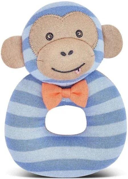 Apple Park  Farm Buddies Organic Soft Baby Rattle - Marvin the Monkey - Default - Brand New