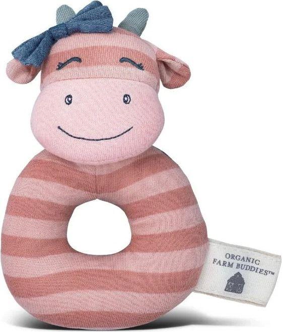 Apple Park  Farm Buddies Organic Soft Baby Rattle - Miss Moo - Default - Brand New