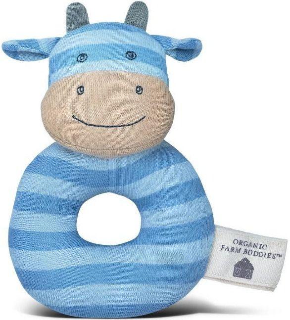 Apple Park  Farm Buddies Organic Soft Baby Rattle - Mr. Moo - Default - Brand New