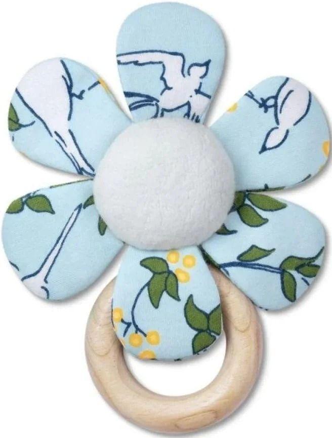 Apple Park  Teething Baby Rattles - Enchanted Leaves Blue - Default - Over Stock