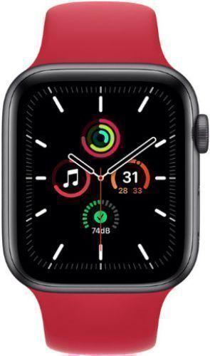 Apple  Watch SE 1st Gen (2020) - 32GB - Cellular + GPS - 44mm - Space Grey - Aluminum - Red - Sport Band - Stainless Steel - Good