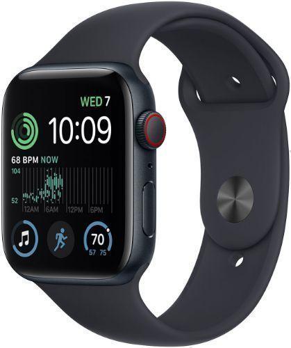 Apple Watch SE 2nd Gen (2022) (GPS) - 32GB - 40mm - Midnight Aluminum Case with Midnight Rubber Sport Band - Small/Medium Size