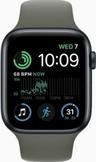 Apple Watch SE 2nd Gen (2022) (Cellular + GPS) - 32GB - 40mm - Midnight Aluminum Case with Olive Rubber Sport Band - Small/Medium Size
