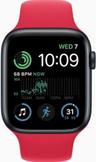 Apple Watch SE 2nd Gen (2022) (GPS) - 32GB - 40mm - Midnight Aluminum Case with Red Rubber Sport Band - Small/Medium Size