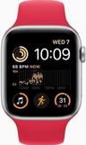 Apple Watch SE 2nd Gen (2022) (Cellular + GPS) - 32GB - 40mm - Silver Aluminum Case with Red Rubber Sport Band - Small/Medium Size