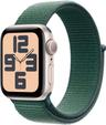 Apple Watch SE 2nd Gen (2022) (Cellular + GPS) - 32GB - 40mm - Starlight Aluminum Case with Lake Green Rubber Sport Loop Band - One Size