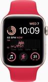 Apple Watch SE 2nd Gen (2022) (Cellular + GPS) - 32GB - 40mm - Starlight Aluminum Case with Red Rubber Sport Band - Small/Medium Size