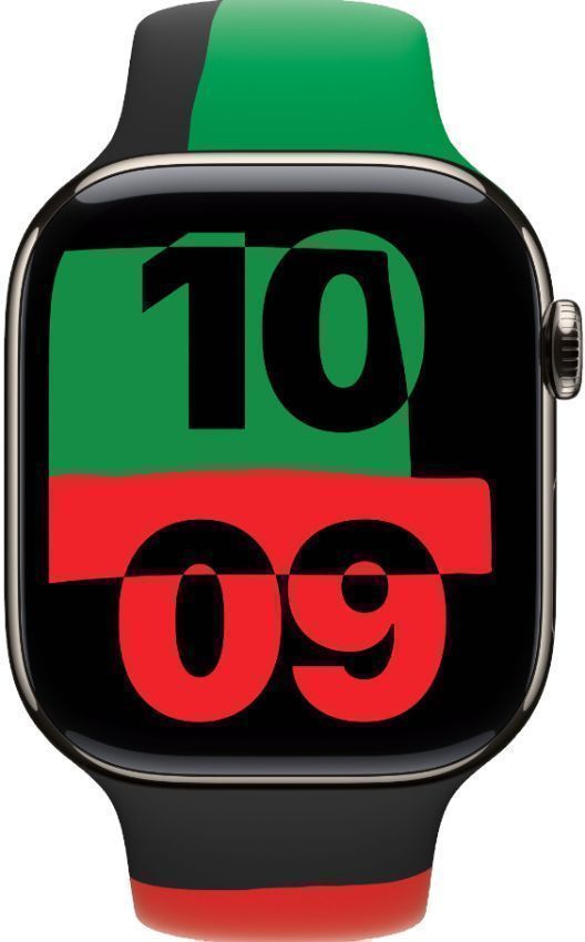 Apple Watch Series 10 (Cellular + GPS) - 64GB - 42mm - Natural Titanium Case with Black Unity Rubber Sport Band - One Size