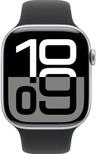 Apple Watch Series 10 (GPS) - 64GB - 46mm - Silver Aluminum Case with Black Rubber Sport Band - M/L Size
