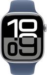 Apple Watch Series 10 (GPS) - 64GB - 46mm - Silver Aluminum Case with Denim Rubber Sport Band - M/L Size