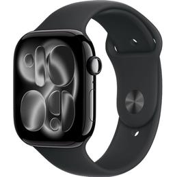 Apple Watch Series 11 (GPS) - 64GB - 46mm - Jet Black Aluminum Case with Black Silicone Sport Band - M/L Size