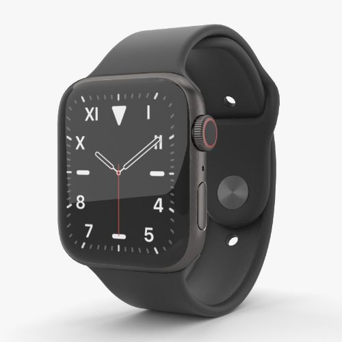 Apple Watch Series 5 (Cellular + GPS) - 32GB - 44mm - Space Grey Titanium Case with Black Rubber Sport Band