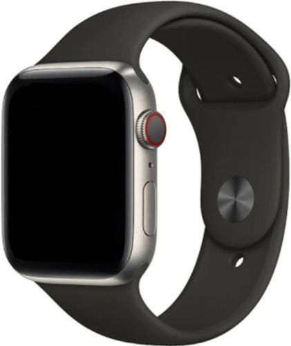 Apple Watch Series 5 (Cellular + GPS) - 32GB - 44mm - Titanium Titanium Case with Black Rubber Sport Band