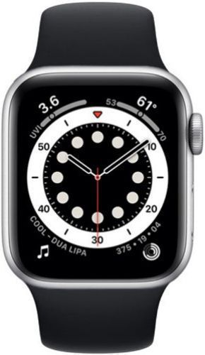 Apple Watch Series 6 (GPS) - 32GB - 40mm - Silver Aluminum Case with Black Rubber Sport Band