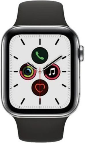 Apple Watch Series 6 (Cellular + GPS) - 32GB - 40mm - Silver Stainless Steel Case with Black Rubber Sport Band