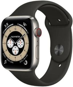 Apple Watch Series 6 (Cellular + GPS) - 32GB - 40mm - Titanium Titanium Case with Black Rubber Sport Band