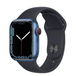 Apple Watch Series 7 (GPS) - 32GB - 41mm - Blue Aluminum Case with Midnight Rubber Sport Band