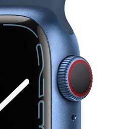 Apple Watch Series 7 (GPS) - 32GB - 41mm - Blue Aluminum Case with Midnight Rubber Sport Band