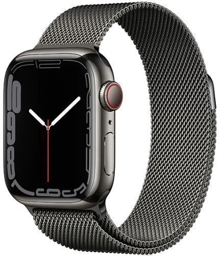 Apple Watch Series 7 (Cellular + GPS) - 32GB - 41mm - Graphite Stainless Steel Case with Graphite Stainless Steel Milanese Loop Band