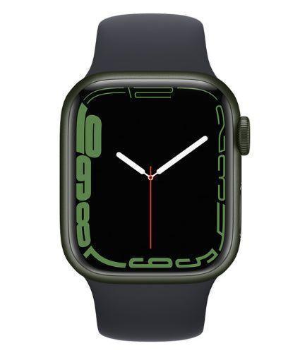Apple  Watch Series 7 - 32GB - Green-Aluminum-Sport Band-Midnight - GPS - 45mm - Green - Aluminum - Midnight - Sport Band - Rubber - Good