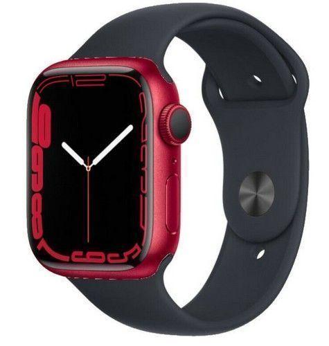 Apple  Watch Series 7 - 32GB - Red-Aluminum-Sport Band-Midnight - GPS - 41mm - Red - Aluminum - Midnight - Sport Band - Rubber - Acceptable