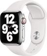 Apple Watch Series 7 (Cellular + GPS) - 32GB - 45mm - Silver Stainless Steel Case with White Rubber Sport Band