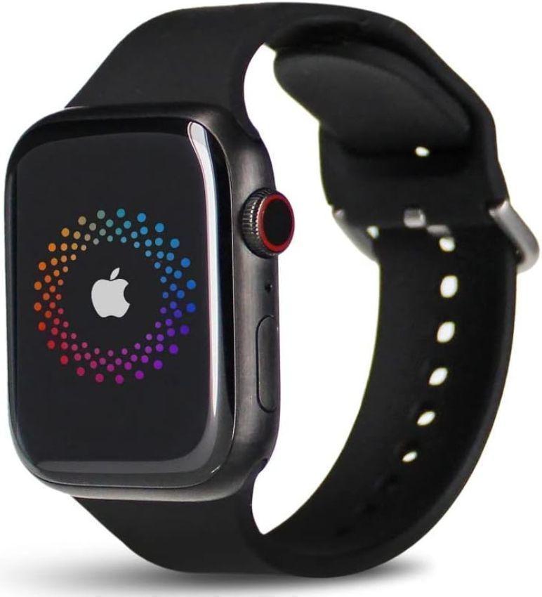 Apple Watch Series 7 (GPS) - 32GB - 45mm - Space Black Titanium Case with Black Rubber Sport Band