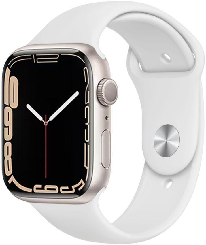Apple Watch Series 7 (GPS) - 32GB - 41mm - Starlight Aluminum Case with White Rubber Sport Band