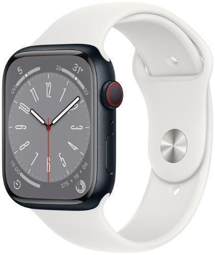 Apple Watch Series 8 (GPS) - 32GB - 41mm - Midnight Aluminum Case with White Rubber Sport Band
