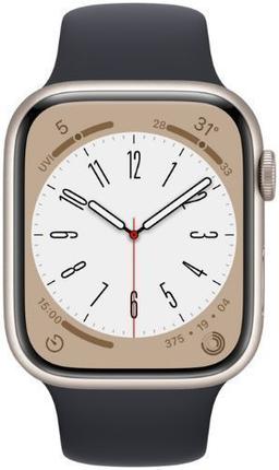 Apple Watch Series 8 (GPS) - 32GB - 41mm - Starlight Aluminum Case with Midnight Rubber Sport Band