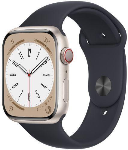 Apple Watch Series 8 (GPS) - 32GB - 41mm - Starlight Aluminum Case with Midnight Rubber Sport Band
