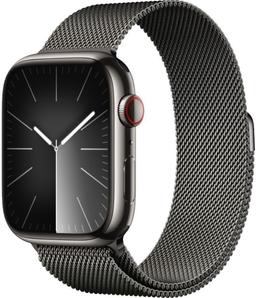 Apple Watch Series 9 (Cellular + GPS) - 64GB - 45mm - Graphite Stainless Steel Case with Graphite Stainless Steel Milanese Loop Band - One Size