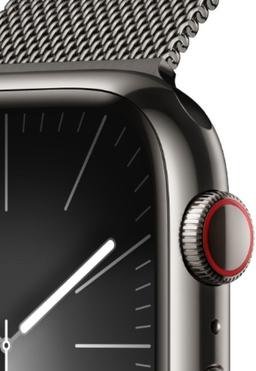 Apple Watch Series 9 (Cellular + GPS) - 64GB - 45mm - Graphite Stainless Steel Case with Graphite Stainless Steel Milanese Loop Band - One Size
