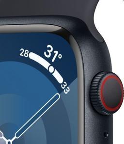 Apple Watch Series 9 (GPS) - 64GB - 45mm - Midnight Aluminum Case with Midnight Rubber Sport Band - One Size