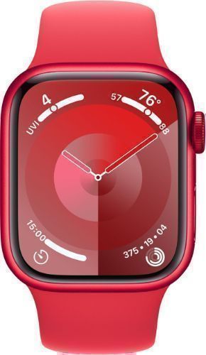 Apple Watch Series 9 (Cellular + GPS) - 64GB - 45mm - Red Aluminum Case with Red Rubber Sport Band - Medium/Large Size