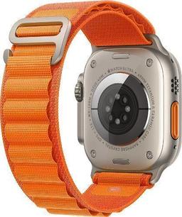 Apple Watch Ultra (Cellular + GPS) - 32GB - 49mm - Titanium Titanium Case with Orange Textile Alpine Loop Band - One Size
