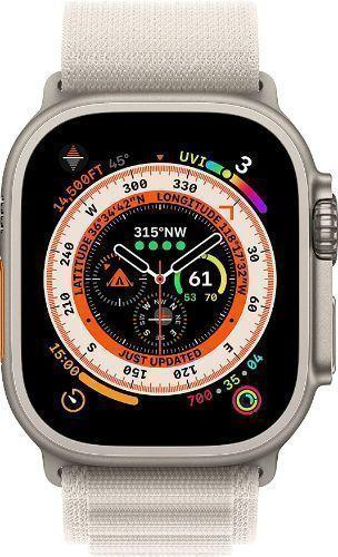 Apple  Watch Ultra - 32GB - Cellular + GPS - 49mm - Titanium - Titanium - Starlight - Alpine Loop Band - One Size - Rubber - Good