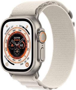 Apple Watch Ultra (Cellular + GPS) - 32GB - 49mm - Titanium Titanium Case with Starlight Rubber Alpine Loop Band - One Size