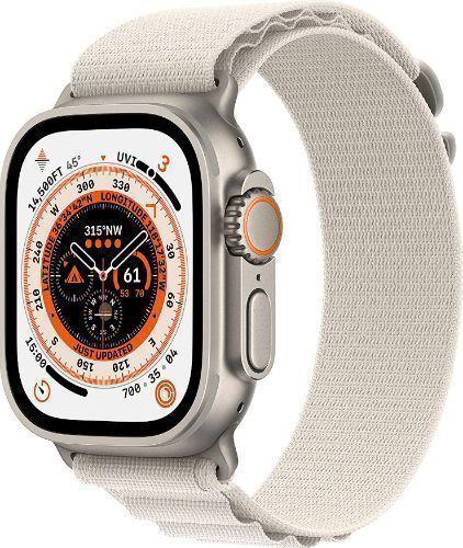 Apple Watch Ultra (Cellular + GPS) - 32GB - 49mm - Titanium Titanium Case with Starlight Rubber Alpine Loop Band - One Size