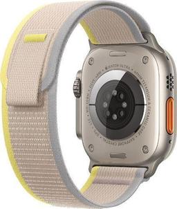 Apple Watch Ultra (Cellular + GPS) - 32GB - 49mm - Titanium Titanium Case with Yellow/Beige Textile Trail Loop Band - S/M Size