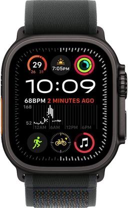 Apple Watch Ultra 2 (Cellular + GPS) - 64GB - 49mm - Black Titanium Case with Black Rubber Alpine Loop Band - One Size