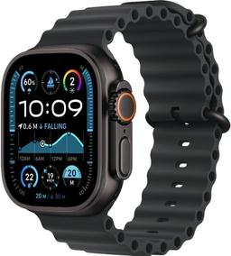 Apple Watch Ultra 2 (Cellular + GPS) - 64GB - 49mm - Black Titanium Case with Black Rubber Ocean Band - One Size