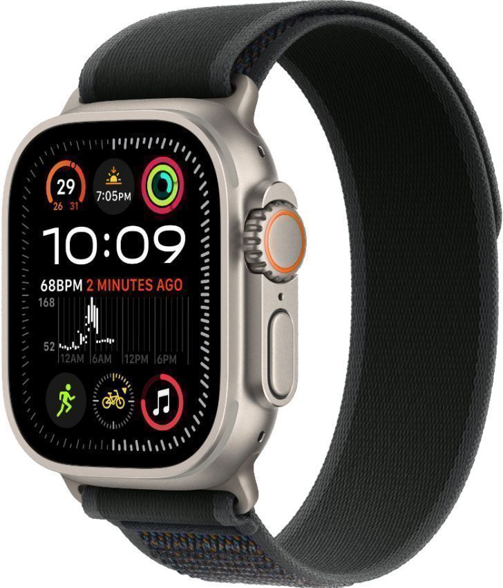 Apple Watch Ultra 2 (Cellular + GPS) - 64GB - 49mm - Titanium Titanium Case with Black Textile Alpine Loop Band - Large Size